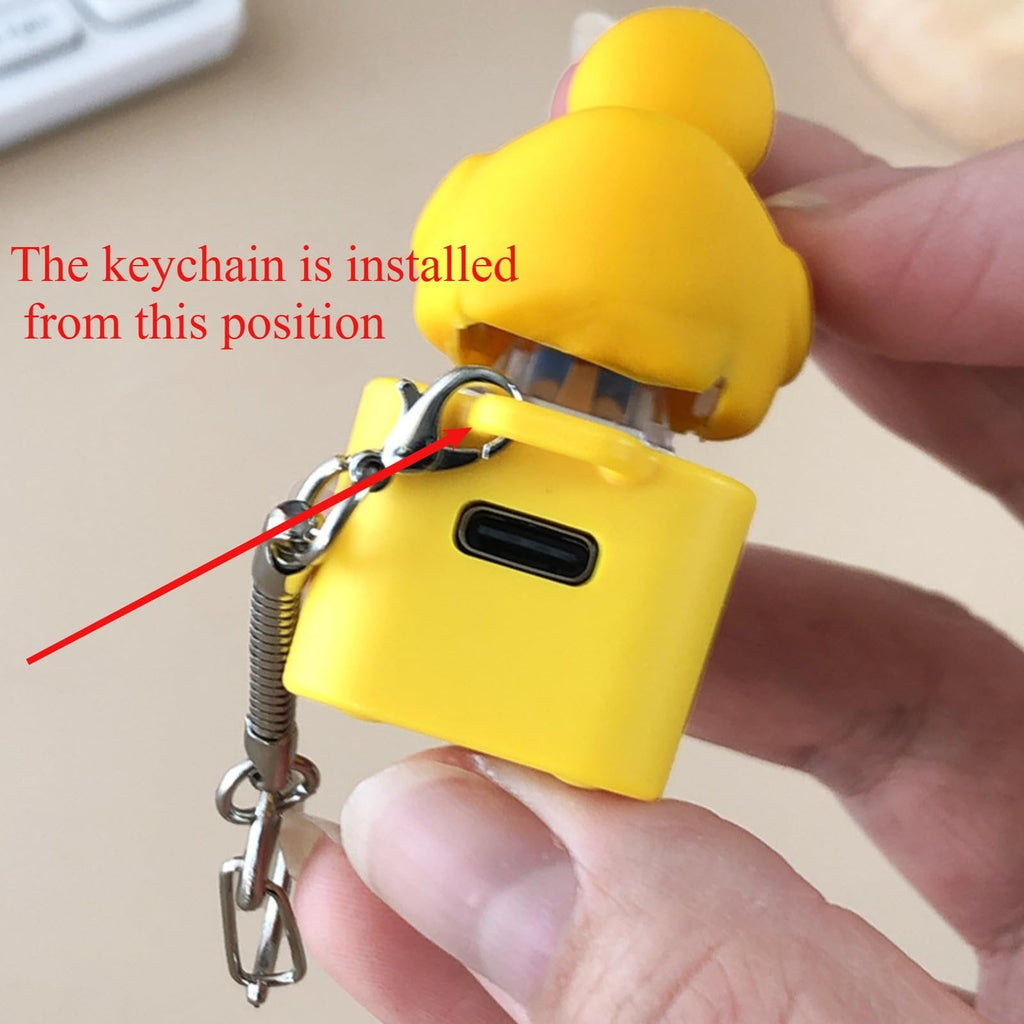 Frog Croaking Fidget Toy - Rechargeable Frog Croaking Keychain, Frog Croaking Stress Reliever with Colorful Lights, Fun & Portable Anxiety Relief Toy